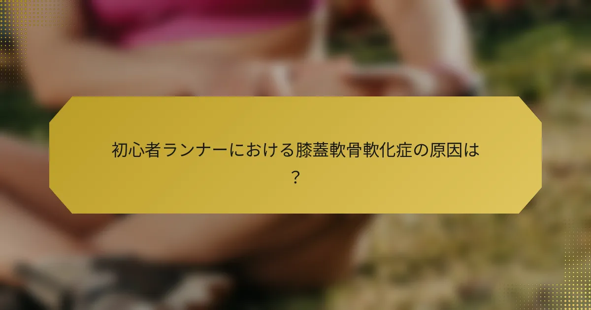初心者ランナーにおける膝蓋軟骨軟化症の原因は？