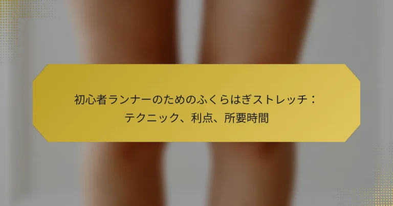 初心者ランナーのためのふくらはぎストレッチ：テクニック、利点、所要時間