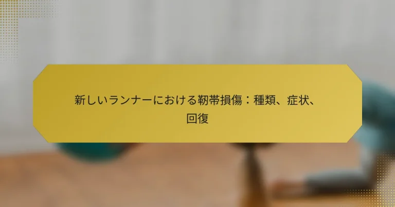 新しいランナーにおける靭帯損傷：種類、症状、回復
