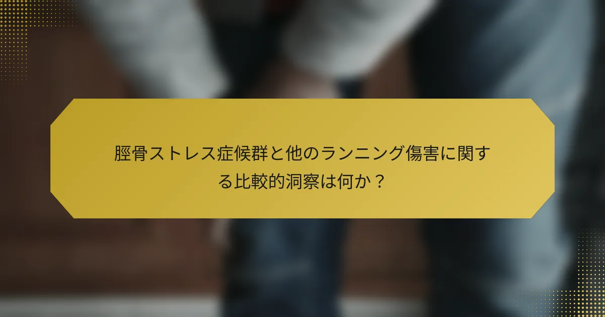 脛骨ストレス症候群と他のランニング傷害に関する比較的洞察は何か？