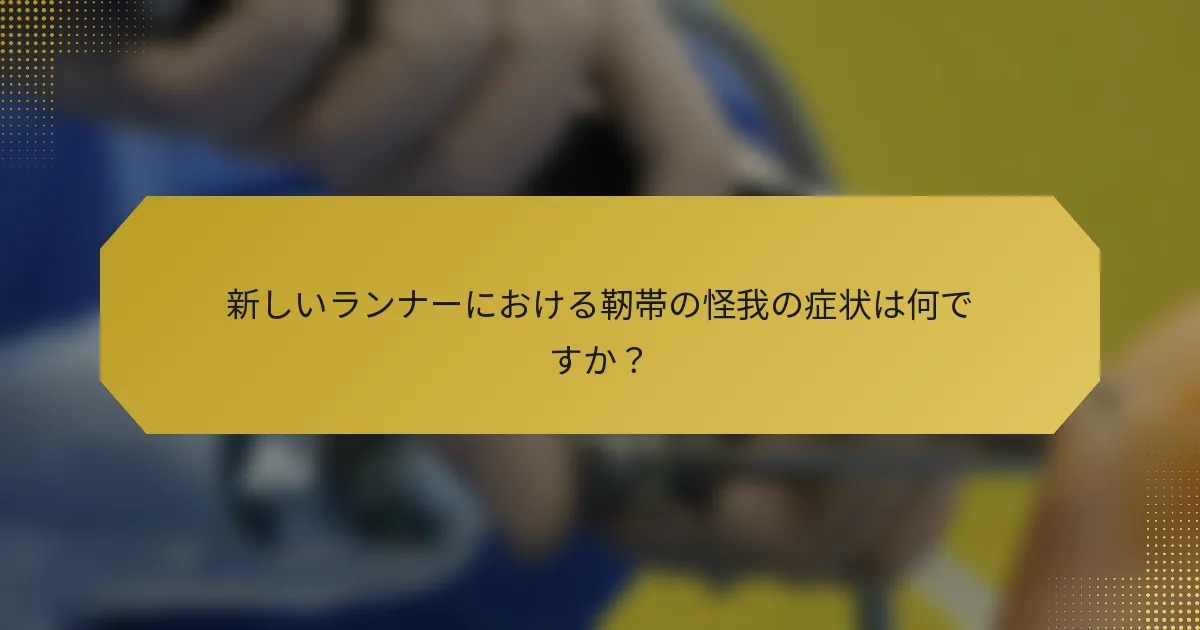 新しいランナーにおける靭帯の怪我の症状は何ですか？